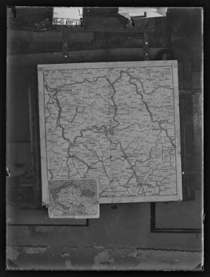 Reproduktion: Überregionale Karte von Miltenberg, Wertheim, Bad Mergentheim, Walldürn, Aschaffenburg und Würzburg