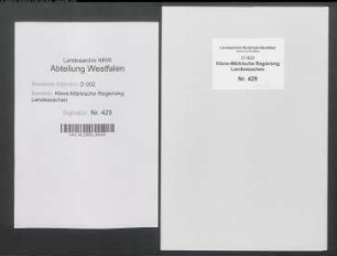 Gewaltsame Einquartierung von Truppen des Reiterregiments von Eller, des Reiterregiments von Spaen und des Regiments zu Fuß von Spaen im Vest Recklinghausen