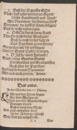 Das ander. Jn der Melodey des 107. Psalms.