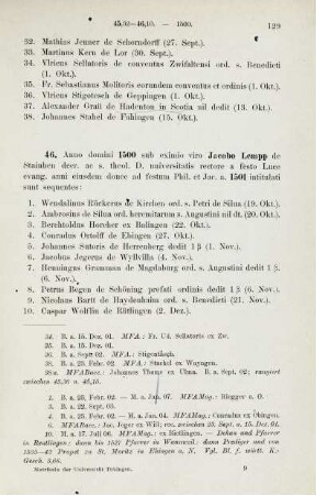 129-133, Matrikel 46, 1-45 (1500/01) und 47, 1-30 (1501)