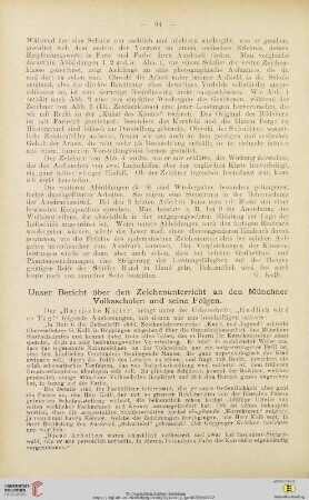 3: Unser Bericht über den Zeichenunterricht an den Münchner Volksschulen und seine Folgen