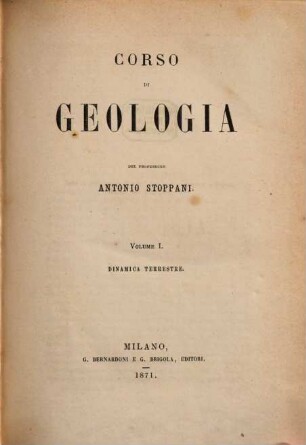Corso di Geologia, I