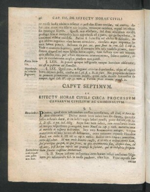 Caput Septimum. De Effectu Horae Civili Circa Processum Causarum Civilium Ac Criminalium.