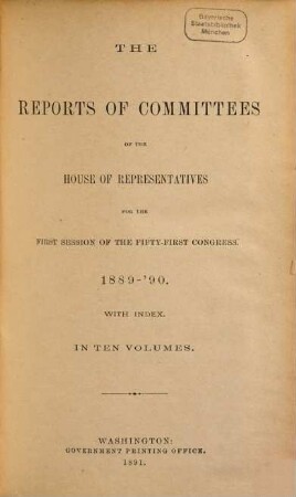 House documents. [415.] 1889/90, Vol. 9 = Congress 51, Sess. 1