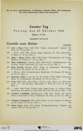 Gemälde neurer Meister (Nr. 217-269)