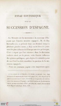 Essai historique sur la succession d'Espagne