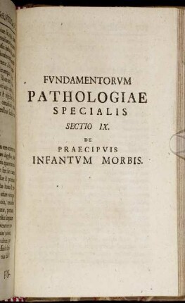 Fundamentorum pathologiae specialis sectio IX.
