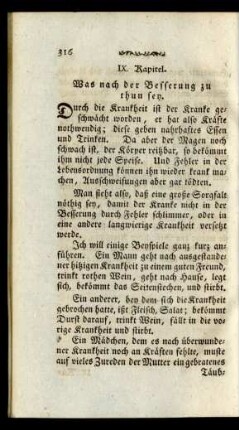 IX. Kapitel. Was nach der Besserung zu thun sey