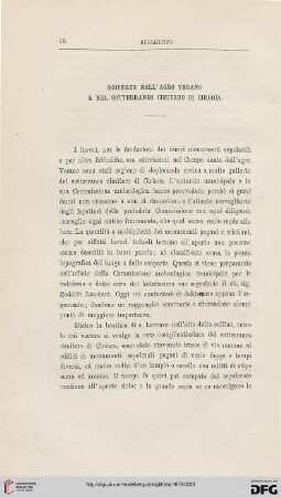 3.Ser.1.1876: Scoperte nell'agro Verano e nel sotterraneo cimitero di Ciriaca