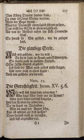 Num. 59. Die Gerechtigkeit. Jerem. XV. 5.6. - Num. 87.