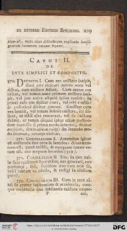 Caput II: De ente simplici et composito