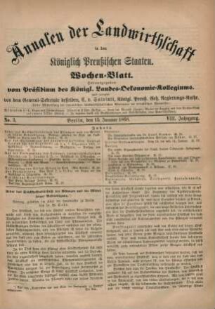 No. 3. Berlin, den 15. Januar 1868. VIII. Jahrgang.