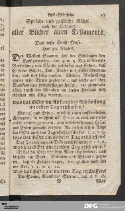 Sprüche und geistliche Rätzel nach der Ordnung aller Bücher alten Testaments