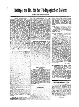 Litteratur : Beilage zu Nr. 48 der Pädagogischen Reform