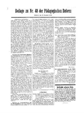 Litteratur : Beilage zu Nr. 48 der Pädagogischen Reform