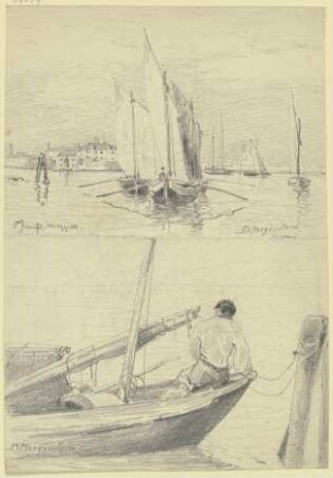 Studienblatt: Fischerboote bei Chioggia