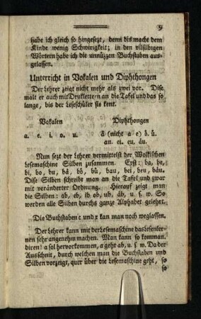 Unterricht in Vokalen und Diphthongen