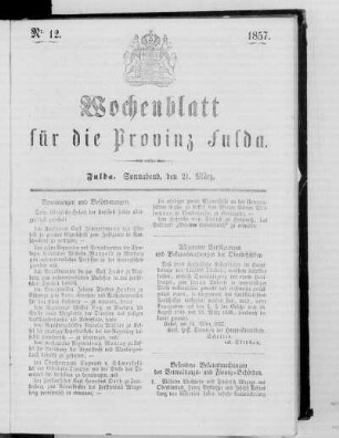 Nr. 12, Ausgabe vom 21. März 1857