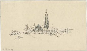 Gsaenger, Gustav; München - Bogenhausen; Ev. Kirche, Parkstadt III. - Ansicht