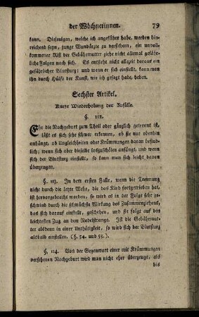 Sechster Artikel. Kurze Wiederholung der Zufälle.