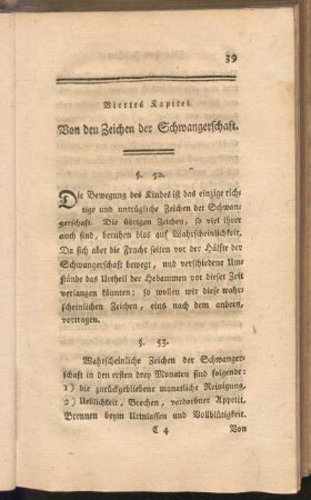Viertes Kapitel. Von den Zeichen der Schwangerschaft