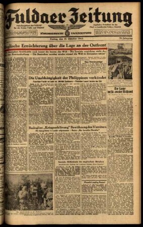 Ausgabe vom Freitag, den 15. Oktober 1943.