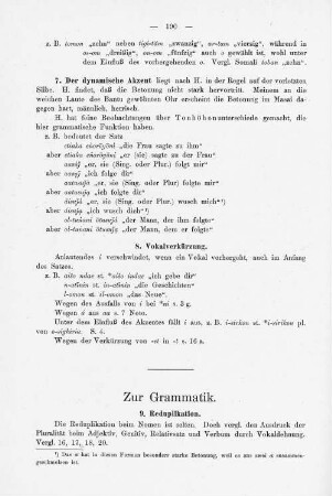 Zur Grammatik.