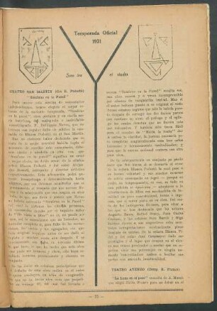 [Teatros y circos] Temporada oficial 1931