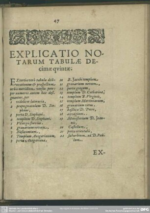 Explicatio Notarum Tabulae Decimae quintae