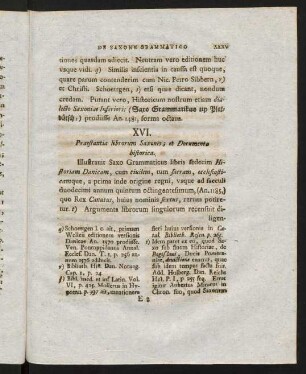 xxxv-xxxv, XVI. Praestantia librorum Saxonis; et Documento bistorica...