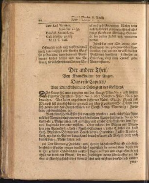 Der andere Theil, Von Kranckheiten der Augen