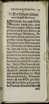 X. Des Ewigen Lebens anmuthige Beschreibung.