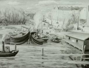 Kleine Werft an der Spree