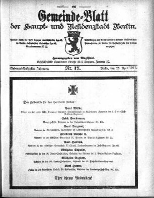 1916,17: Nr. 17, 23. April 1916