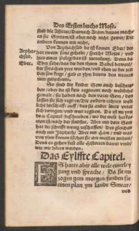 Das Eylffte Capitel.