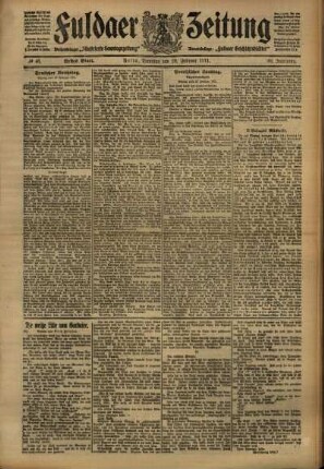 Erste Ausgabe vom Dienstag, den 28. Februar 1911.