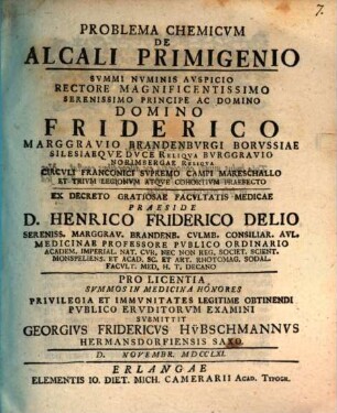 Problema chem. de alcali primigenio