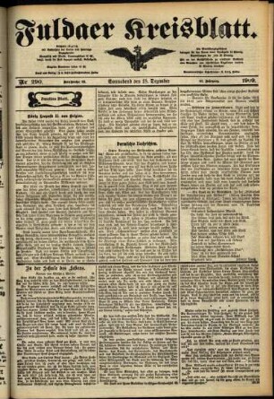 Zweite Ausgabe vom Samstag, den 18. Dezember 1909.