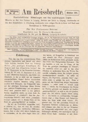 Nr. 10. Oktober 1911.