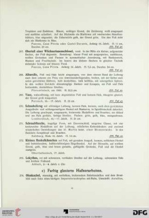 c.) Farbig glasierte Hafner-Arbeiten (Nr. 274-283)