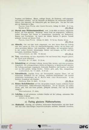 c.) Farbig glasierte Hafner-Arbeiten (Nr. 274-283)