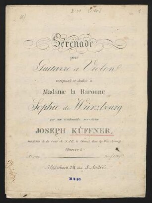 Sérénade pour guitarre et violone, op. 8