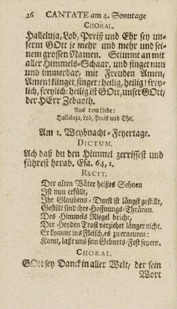 Am 1. Weyhnacht-Feyertage.