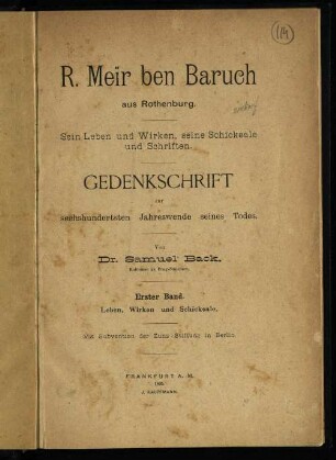 1: Leben, Wirken und Schicksale