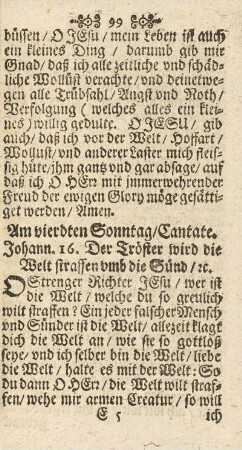Am vierdten Sonntag / Cantate