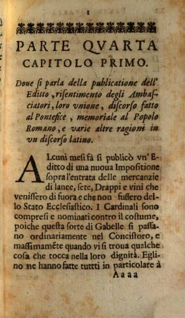 Il Livello Politico ò sia La Givsta Bilancia Nella quale si pesano tutte le Maßime di Roma, & attioni de'Cardinali Viuenti, 4. Nella quale si discorre diffusamente di tutto quello è passato in Roma, trà li Signori Ambasciatori, ...