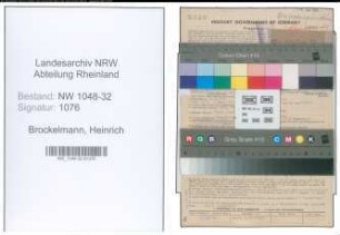 Entnazifizierung Heinrich Brockelmann , geb. 19.10.1887 (Buergermeister)