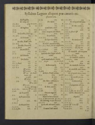 Syllabus Legum
