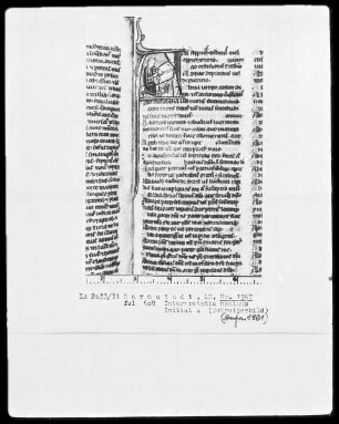 Biblia sacra mit Missale — Initiale A mit Schreiberbild, Folio 608recto
