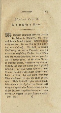 Fünftes Kapitel. Der maskirte Mann